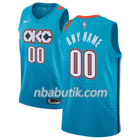 NBA Mænd Trøje Oklahoma City Thunder Custom 2018-19 Nike City Edition Blå Swingman